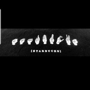 GUC, hard to find starbucks sign language t-shirt